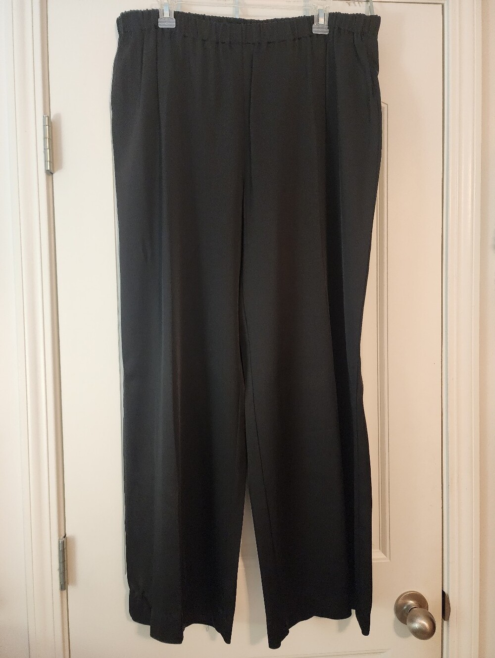 Marina Rinaldi NWT Black Women's Satin Elastic-Waist Dress Pants Sz 18 Quiet Lux